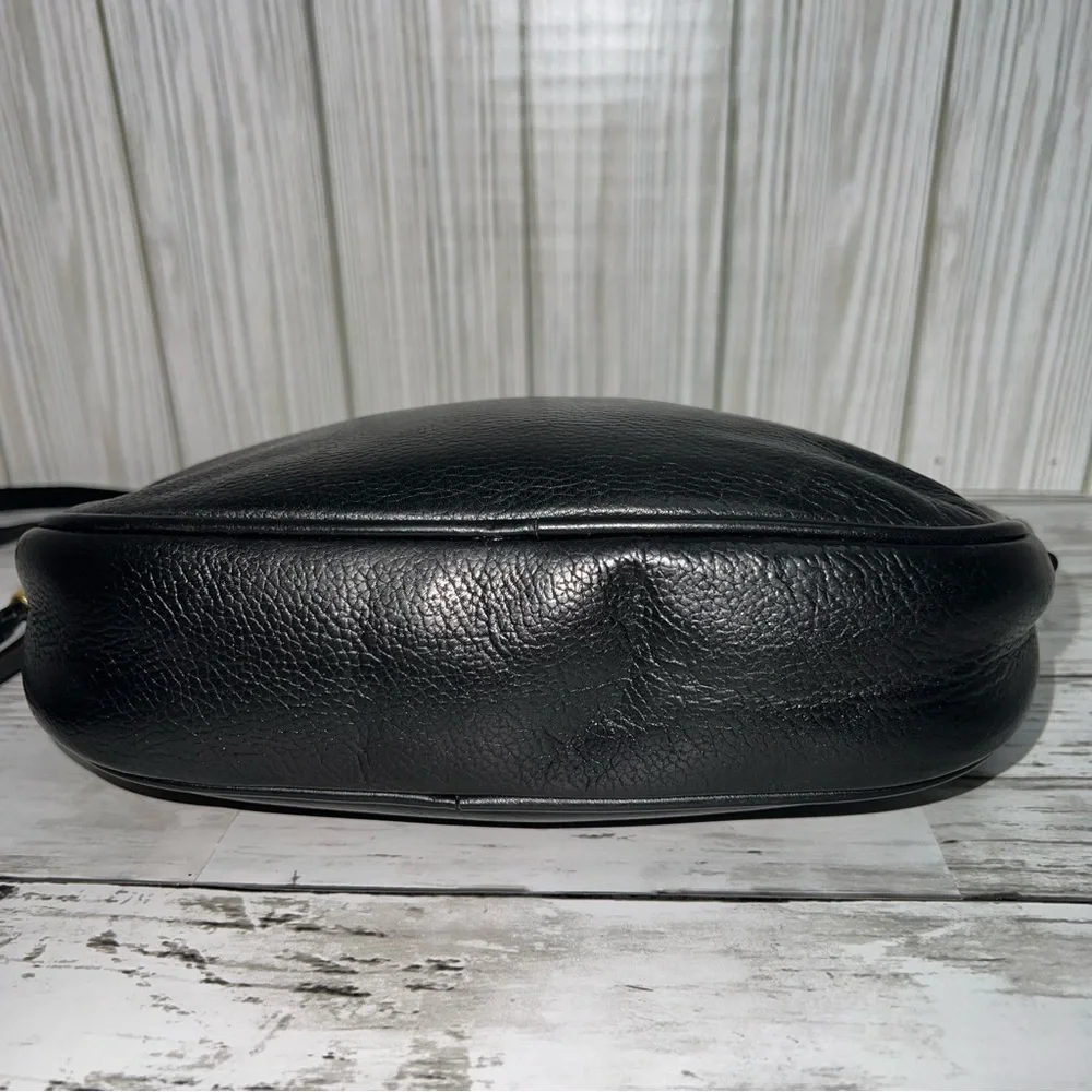 Gucci Vintage Black Leather  Crossbody Bag Gold Hardware - Picture 8 of 14